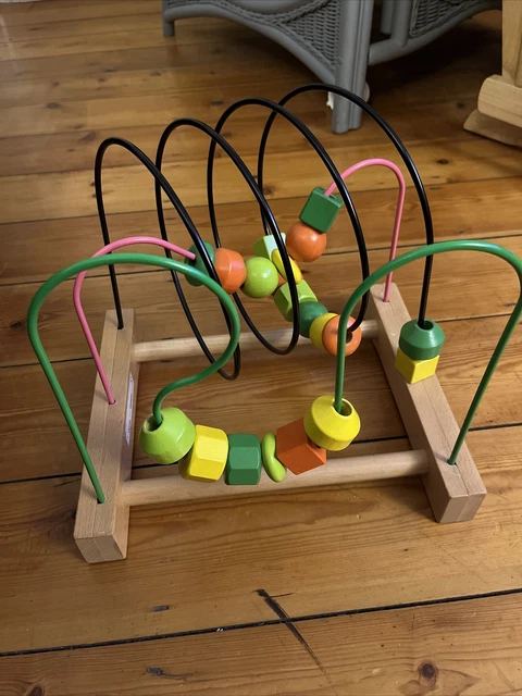 IKEA KIDS MULA Wooden Beaded Roller Coaster Dexterity Counting Educational Toy 4.99 PicClick UK