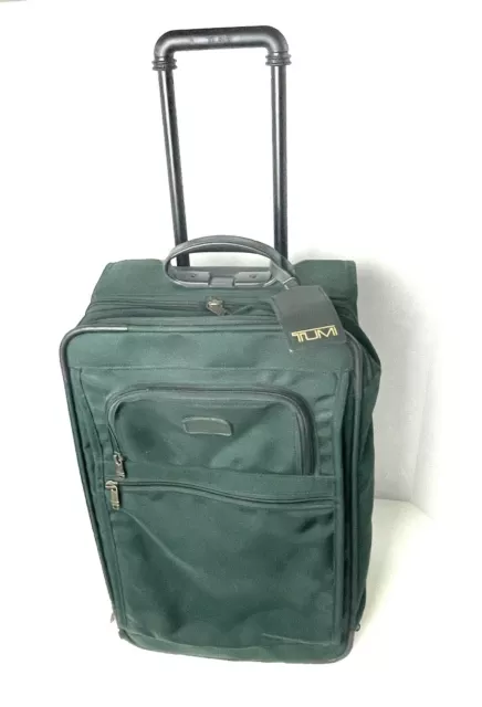 Tumi 23" Vintage Green Nylon Expandable Carry-on Upright Rolling Luggage Bag USA