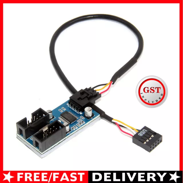 9Pin Extension Cable USB Header Male to Female Splitter Adapter Safe AU