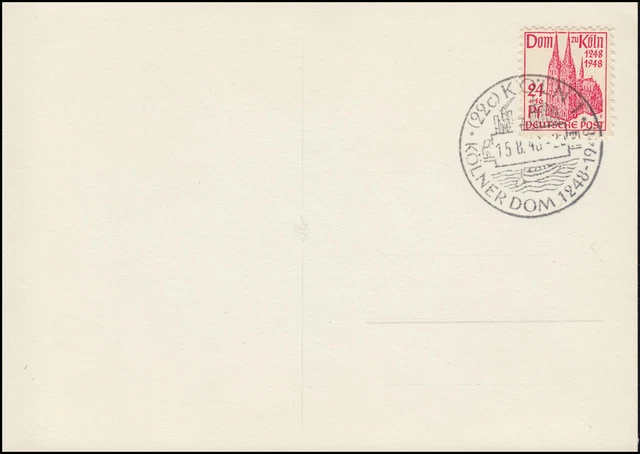 71 Kölner 24 Pf Dom 15.8.1948 Einzelwert ESSt Ansichtskarte Kölner Dom (um 1870)