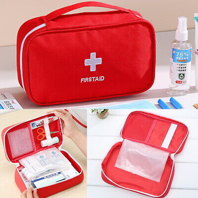 Kit de primeros auxilios rojo portátil de emergencia estuche de viaje bolsa paquete caja