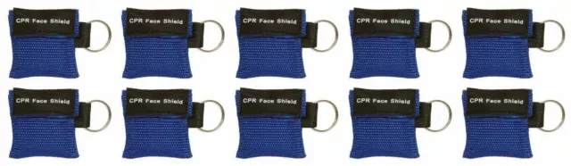 10pc CPR Mask Keychain Emergency Kit CPR Face Shields for First Aid AED Training