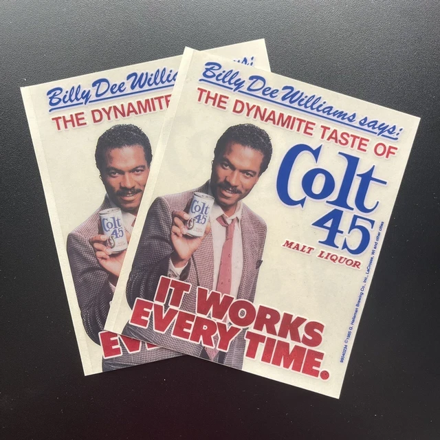 COLT 45 MALT Liquor Billy Dee Williams Advertising Sign Stickers Clings