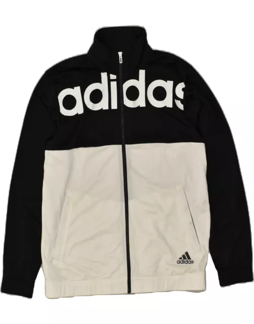 ADIDAS Mens Graphic Tracksuit Top Jacket UK 44 /46 Large White Colourblock WK29