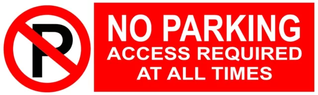 No Parking Signs - x 2   Vinyl Label Decal Sticker  / Gates / Garage / Doors Etc