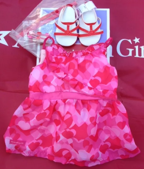 American Girl Red Hearts Ruffle Outfit NIB Valentine's Bracelet