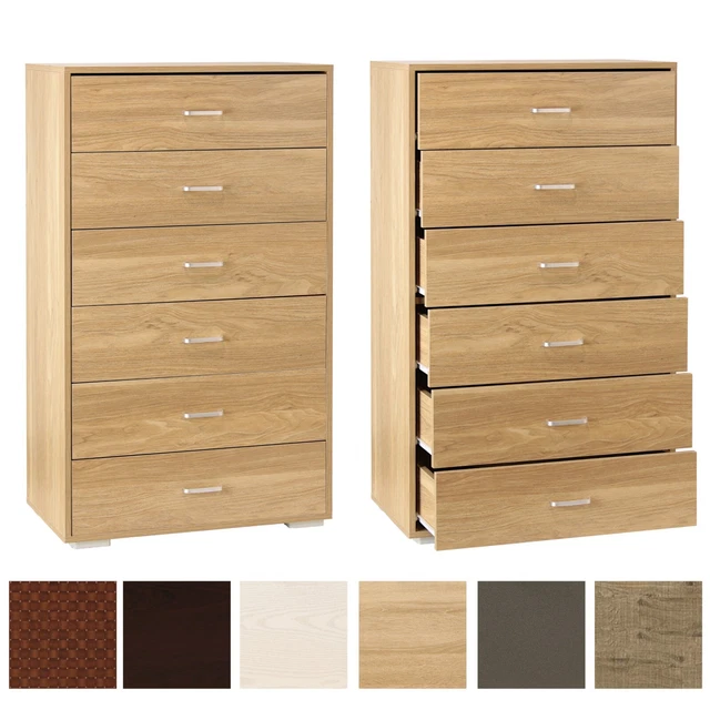 Cassettiera 6 Cassetti HOMCOM 80x39x115 Cm - Design Moderno, Antiribaltamento, Bianco, Per Camera Da Letto - Foto 9