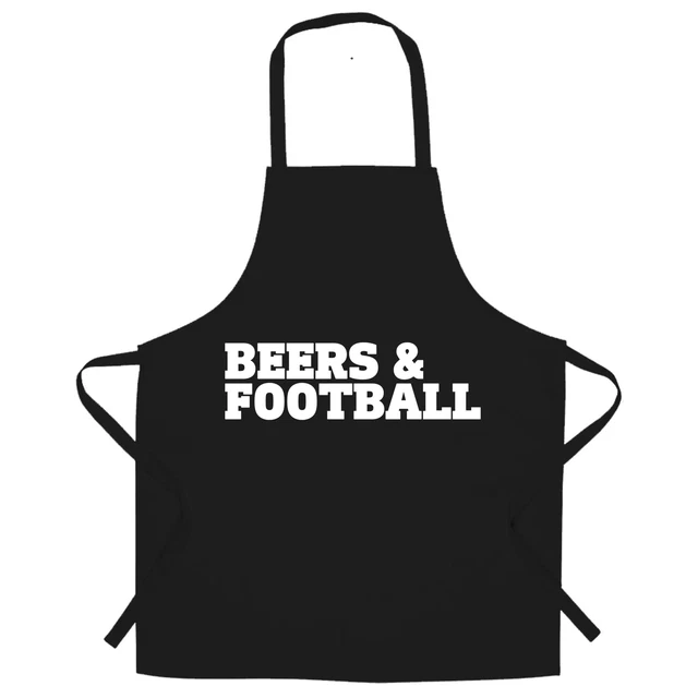Beers And Football Chef's Apron Lads Pub League Slogan Drinking Pints Footie