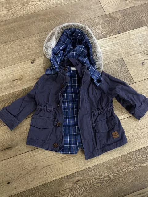 mamas and papas Baby Boy Parka Coat Size 9-12 Months
