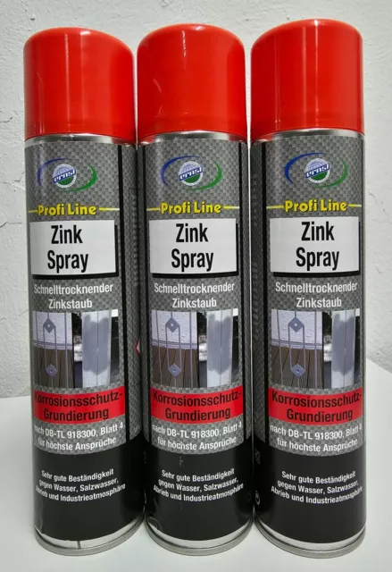 3x Zink Spray Rostschutz Grundierung (3x 400ml) Korrosionsschutz überlackierbar