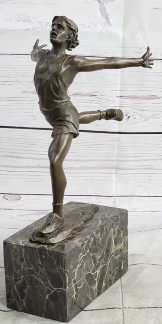 Miguel Lopez Sculpture Olympic Runner Athletics Bronze Signed Figure