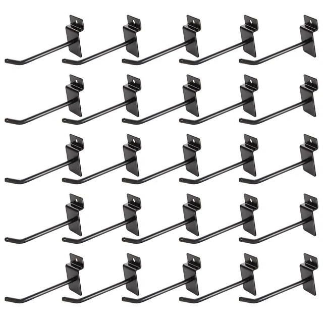 32 PCS 4 inch Slatwall Hooks Metal Display Panel Hooks Heavy Duty Slat Board