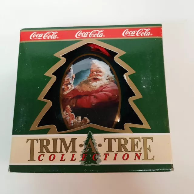 Coca-Cola Vintage 1990 Trim-A-Tree Collection Santa Christmas Ornament