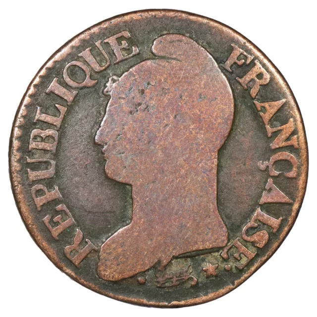 France - 5 centimes Dupré L'an 8 Aa Metz Copper - F.115/65 Gad.126.a - Copper