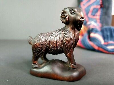 Old Japanese Carved & Signed Goat Netsuke …beautiful collection and display
