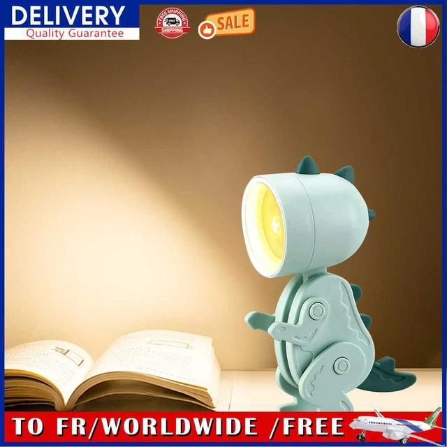 Animal Bedroom Lamp Adjustable Desktop Lamp for Room (Dinosaur Light Green)