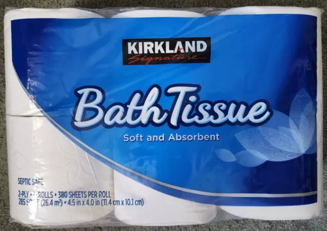 KIRKLAND SIGNATURE BATH Tissue, 2-Ply, 380 Sheets, 30 Rolls FREE ...