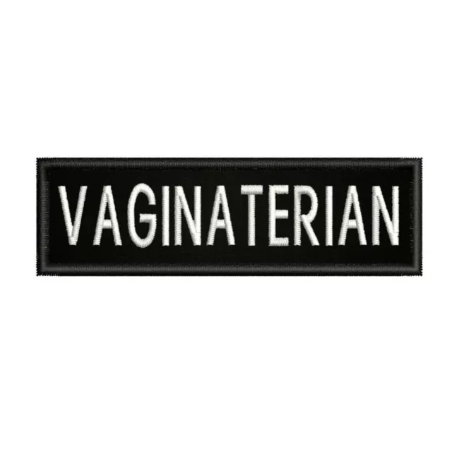 VAGINATERIAN Embroidered Jacket Vest Funny Saying Patch Biker Emblem