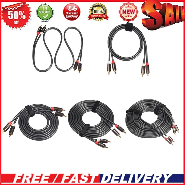 2RCA to 2 RCA Male to Male Gold-Plated Audio Cables for Home Theater DVD TV