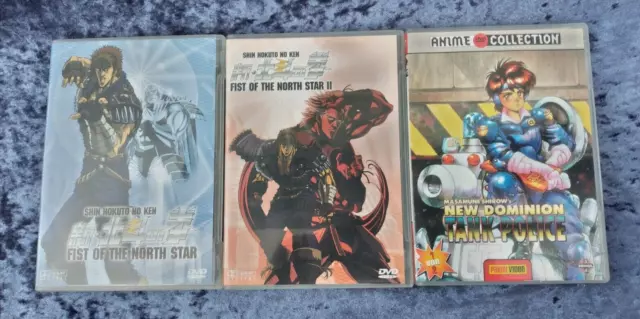 3 st.DVD`s"Fist of the North Star Vol. I & II und New Dominion",siehe Fotos