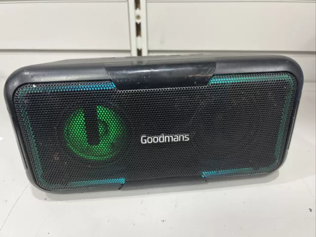 60W Goodmans High Power Bass Bluetooth Party Speaker LEDs USB Play Rechargeable