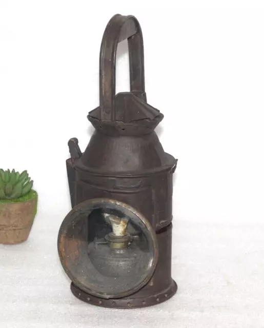 1800's Vintage Chemin de Fer Green-Red Signal, Train Light Signal Globe Fer