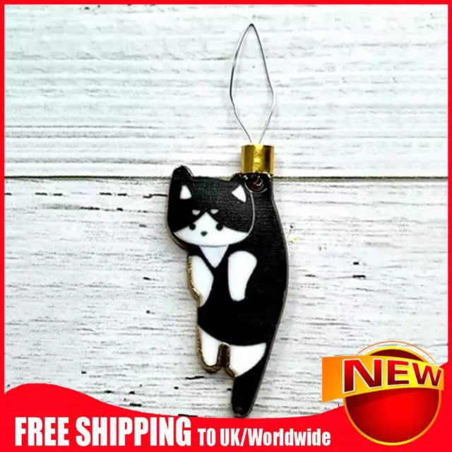 Cute Cat Magnetic Needle Holder Threader Household Magnetic Pin Holder (Black)