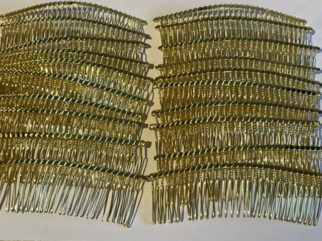 Pack of 20 Gold Wire Combs Brand New for Embellishment Wedding Headdress OB3 10