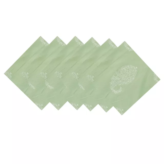 Mer Vert Cachemire Imprimé Pur Coton Tissu Serviette Lot De 6 PC Indien Handmade