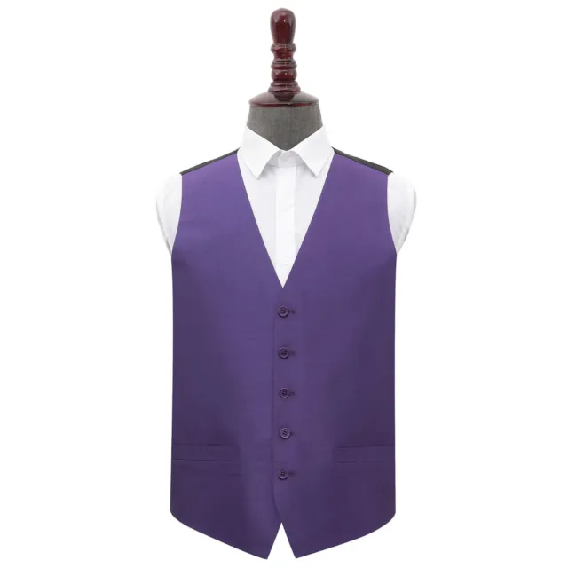 Cadbury Purple Mens Waistcoat Plain Shantung Formal Wedding Tuxedo Vest by DQT
