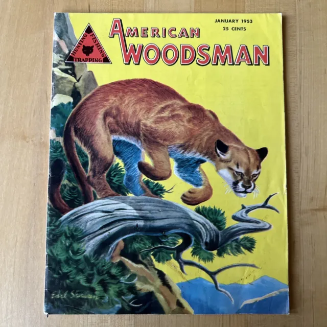 AMERICAN WOODSMAN Magazine Jan 1953 ~ Hunting Fishing Trapping Mtn Lion Cover