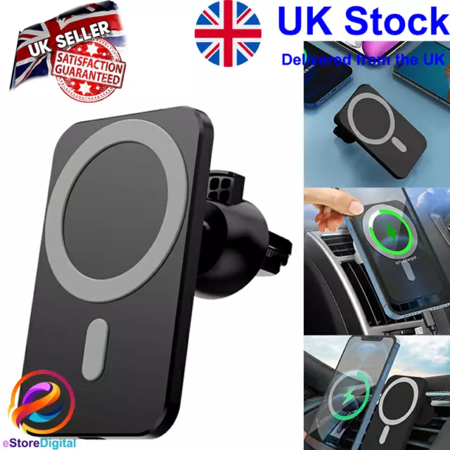 15W Magnetic Air Vent Mount Fast QI Wireles Charger For iPhone 12/13/1  Mag-safe