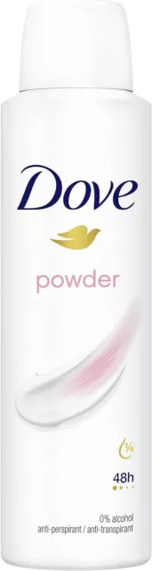 Dove Powder Anti-perspirant Deodorant Spray pack of 6 with 188 moisturising crea