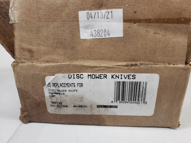Bx/25 SMA 798-RM216 Disc Mower Knives Flat Style CW/CCW D31-212