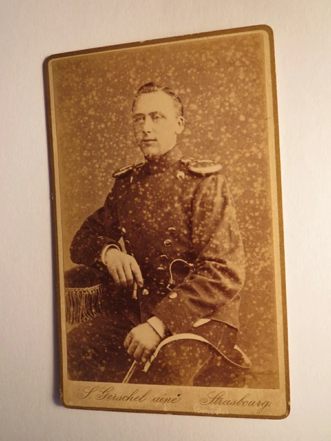 Offizier Soldat in Uniform / CDV S. Gerschel aine Strasbourg Strassburg