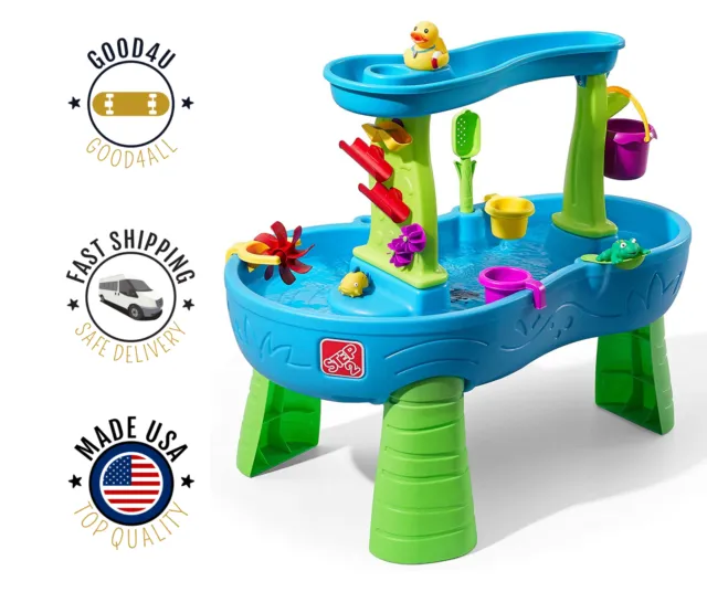 Step2 Rain Showers Splash Pond Water Play Table Blue Sand Toys for Kids