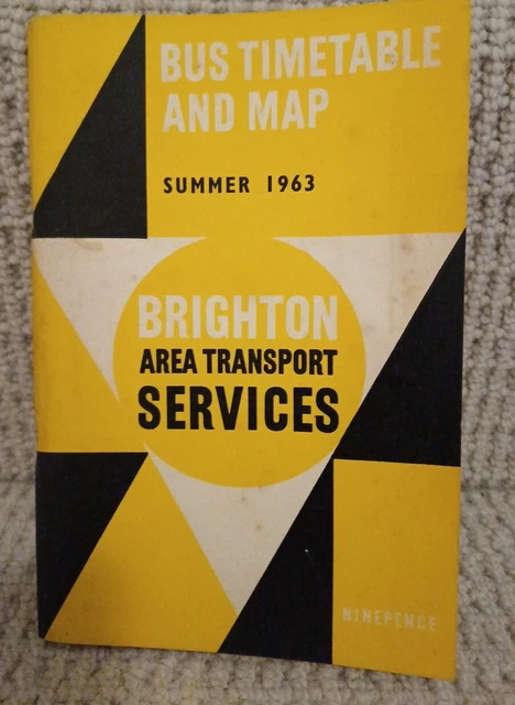 BRIGHTON AREA TRANSPORT Services - Bus Timetable & Map - Summer 1963 £8