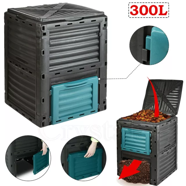 Eco Friendly 300L Garden Composter Bin Organic Waste Compost Converter