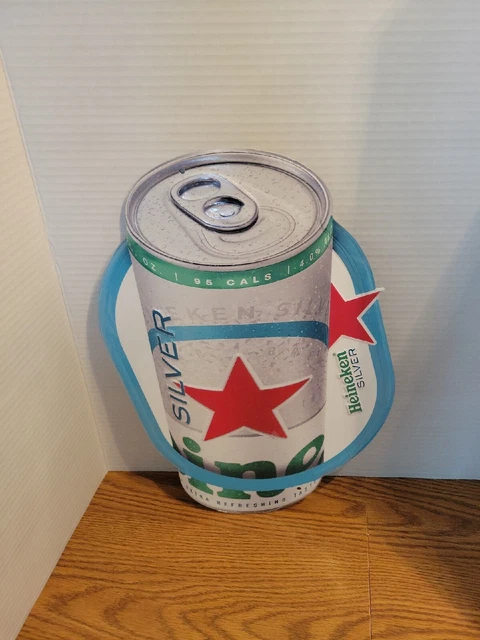 Heineken Silver Beer embossed tin can sign bar man cave game room new