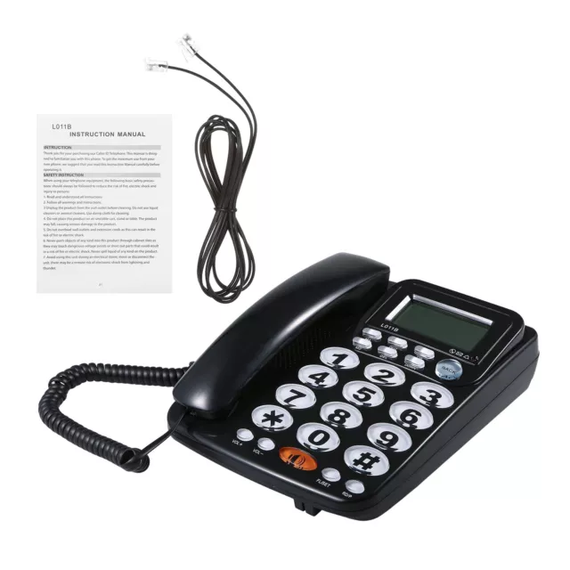 Desktop Corded Landline Phone Wired Telephone Big Button Hands-Free Caller 2