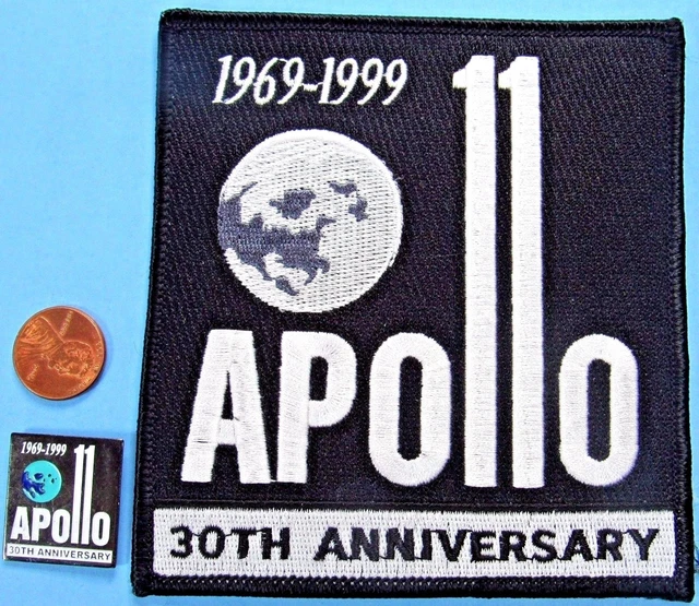 PATCH 4" & PIN PAIR Apollo 11 - 30th Anniversary 1969-99 NASA Neil Armstrong #2