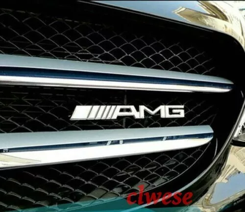 Metal AMG Front Grill Badge Emblem Chrome Silver For Mercedes Benz High Quality