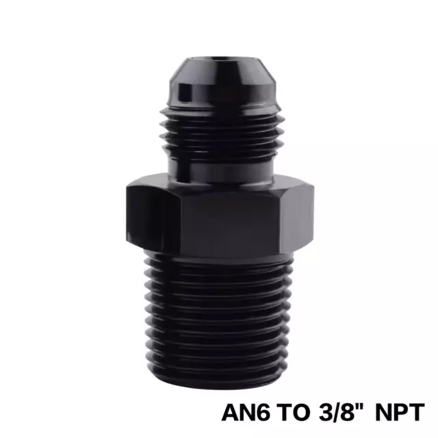 AN6 auf 3/8" NPT Stecker gerader Schlauch Fitting Adapter - 6 AN06 JIC