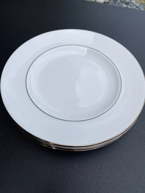 4 Lenox Continental Dining Platinum Luncheon Plate (s) Microsafe