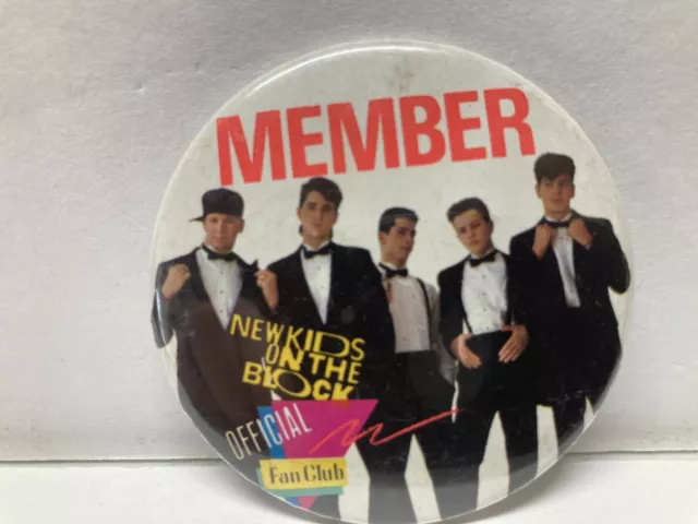 Vintage New Kids On The Block Official Fan Club Member Pinback Button