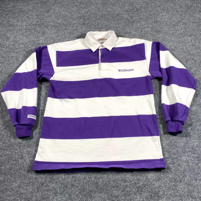 VINTAGE BARBARIAN RUGBY Wear Mens Medium Striped Long Sleeve Polo ...