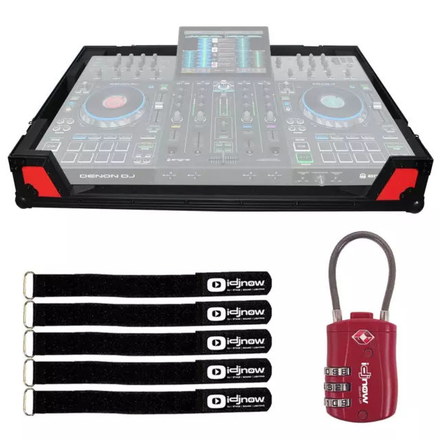 ProX XS-PRIME4 WRB Denon Prime 4 System Red Road Case with TSA Lock