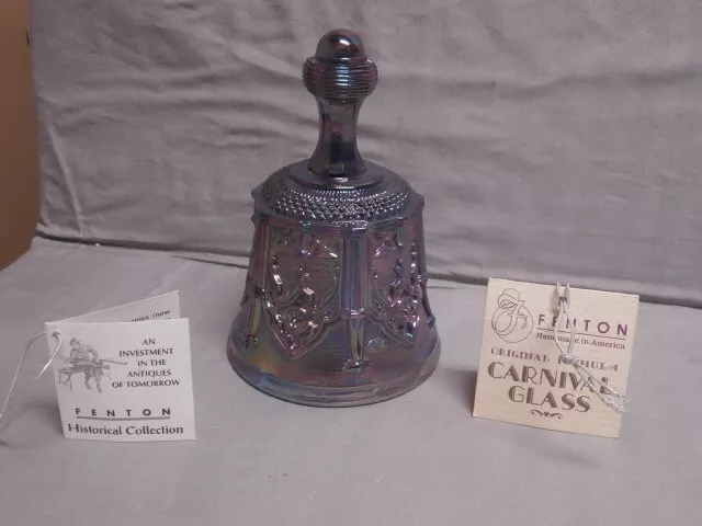 Vintage Fenton Iridescent Purple Amethyst Carnival Glass Bell