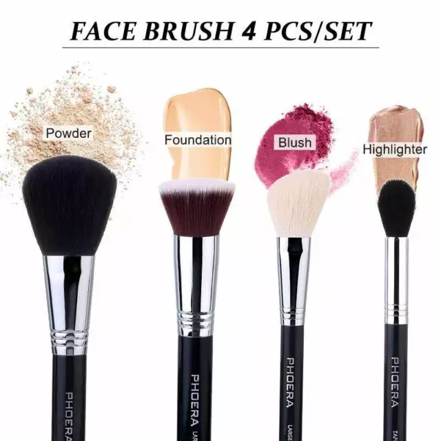 PHOERA Kabuki Trucco Pennelli Set Viso Fondotinta IN Polvere Fard 4pc