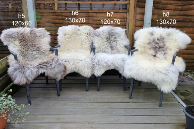 Genuine Rare Natural Sheepskin rug HERDWICK Creamy-Brown Soft Wool Choose a rug!